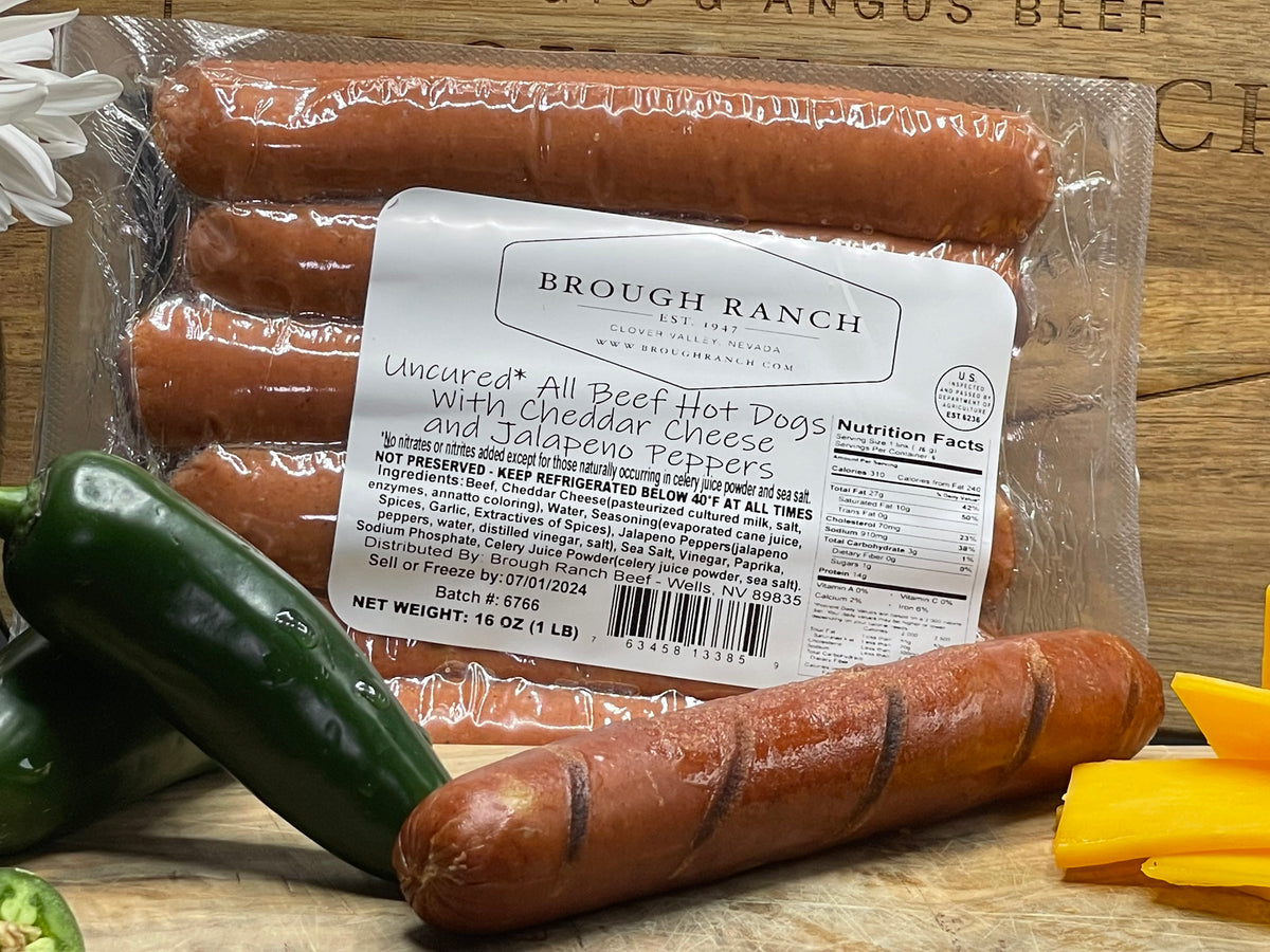 Jalapeno & Cheddar All Beef Hot Dog Brough Ranch Beef