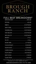 Load image into Gallery viewer, Brough Ranch beef breakdown chart with product quantities.